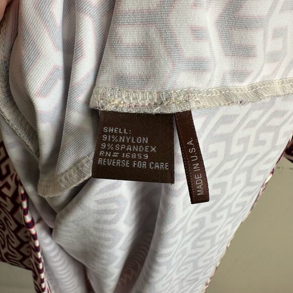 J. McLaughlin Levia Catalina Cloth Sheath Dress Garnet Red Geometric M - Picture 5 of 7